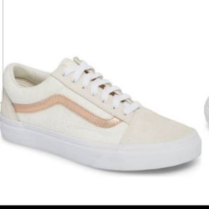 Vans Old Skool -Cream & Rose Gold size 9 unisex